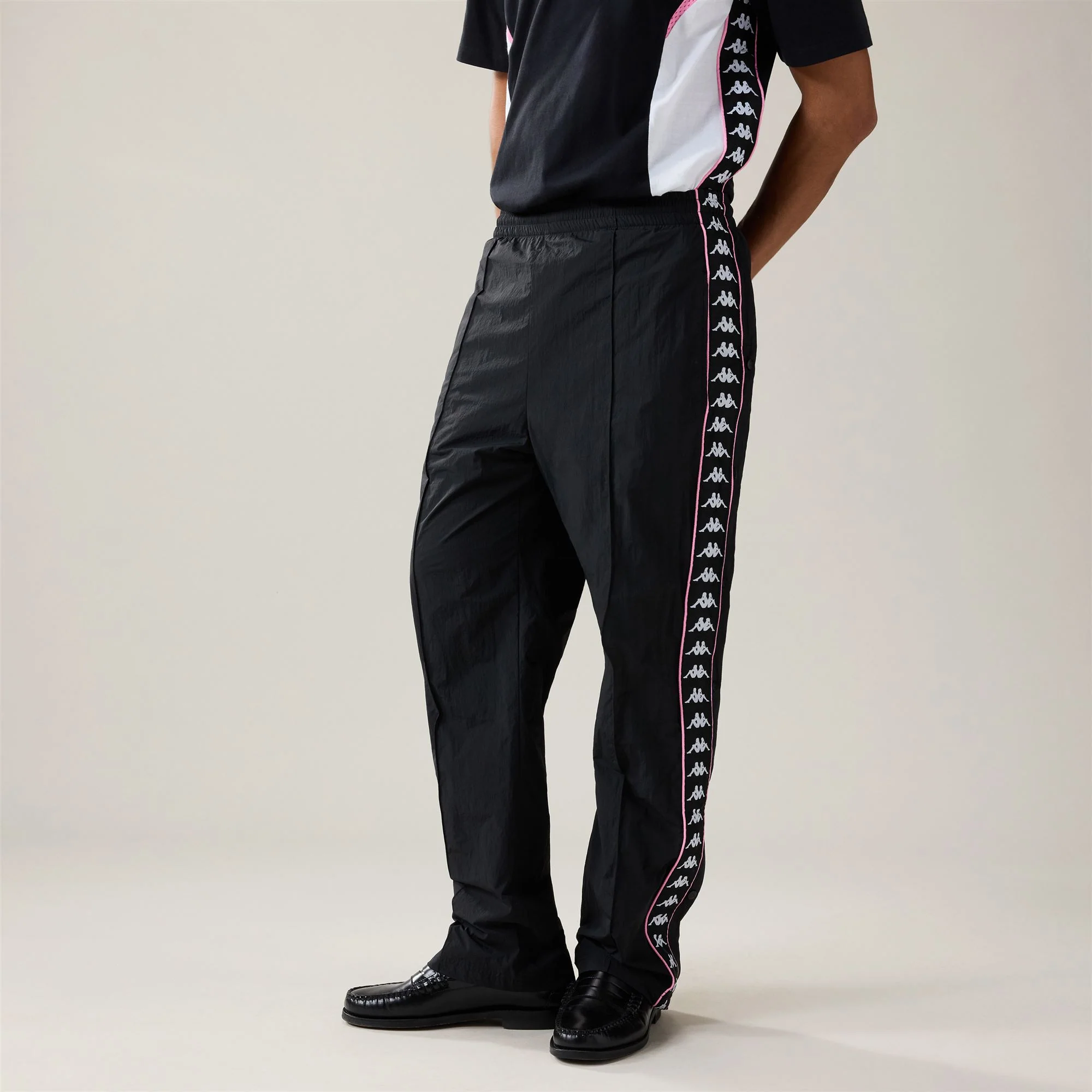 222 BANDA    SEBASTIAN - Pants - Sport Trousers - Unisex - Black-Pink Prism-White - Image 4